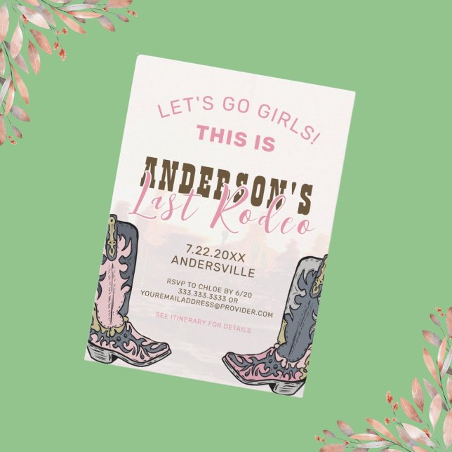 Letztes Rodeo Nashville Bachelorette Weekend Party Einladung (Von Creator hochgeladen)