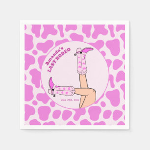 Letztes Rodeo Pink Cowgirl Brautparty Party Serviette