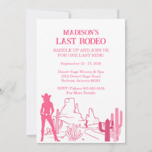 Letztes Rodeo Pink Junggeselinnen-Abschied Weekend Einladung