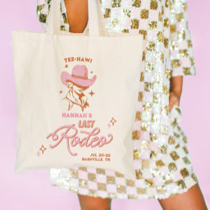 Letztes Rodeo Retro Cowgirl Junggesellinnenabschie Tragetasche