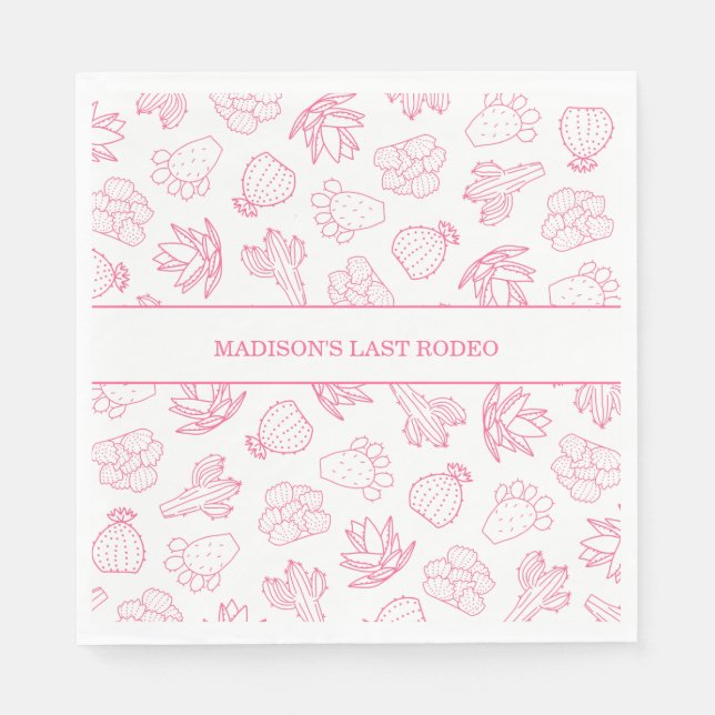 Letztes Rodeo Rosa Junggeselinnen-Abschied Paper N Serviette (Vorderseite)