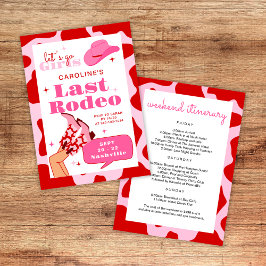 Letztes Rodeo Rot & Rosa Cowgirl Bachelorette Woch Einladung