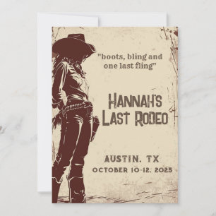 Letztes Rodeo Western Bachelorette Wochenende Einladung