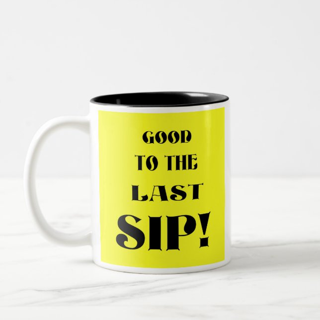 Letztes Schlückchen! Zweifarbige Tasse (Links)