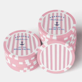Letztes Segel vor dem Schleier Bachelorette Poker  Pokerchips