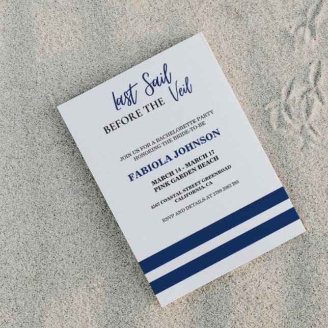 Letztes Segel vor dem Schleier-Junggeselinnen-Absc Einladung (Von Creator hochgeladen)