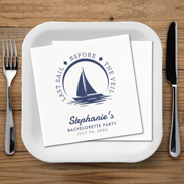 Letztes Segel vor dem Schleier-Junggeselinnen-Absc Serviette (Last Sail Before the Veil Bachelorette Party Napkins
)