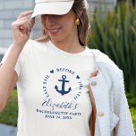 Letztes Segel vor dem Schleier-Junggeselinnen-Absc T-Shirt<br><div class="desc">Letztes Segel vor dem Schleier Nautical Junggeselinnen-Abschied Anchor Hearts Navy Blau und Weiß T - Shirt</div>