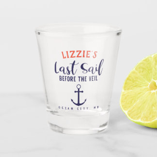 Letztes Segel vor dem Schleier Nautical Bacheloret Schnapsglas
