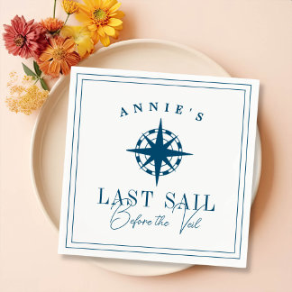 Letztes Segel vor dem Schleier Nautical Bacheloret Serviette