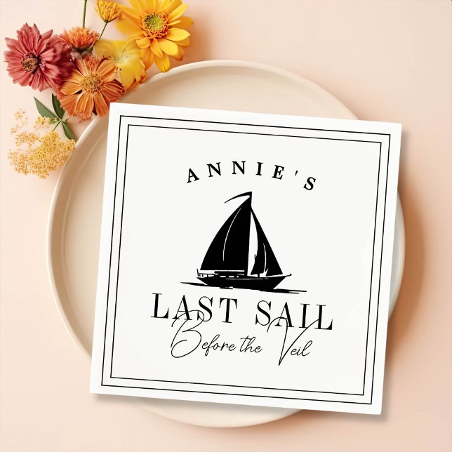 Letztes Segel vor dem Schleier Nautical Bacheloret Serviette (Von Creator hochgeladen)