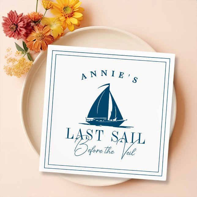 Letztes Segel vor dem Schleier Nautical Bacheloret Serviette (Von Creator hochgeladen)