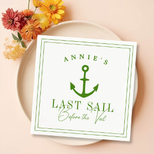 Letztes Segel vor dem Schleier Nautical Bacheloret Serviette