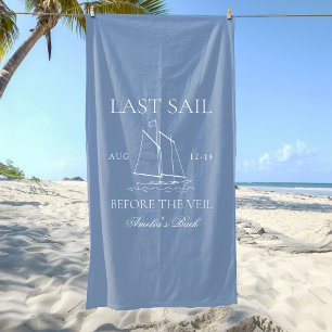 Letztes Segel vor dem Veil Bachelorette Wochenende Strandtuch