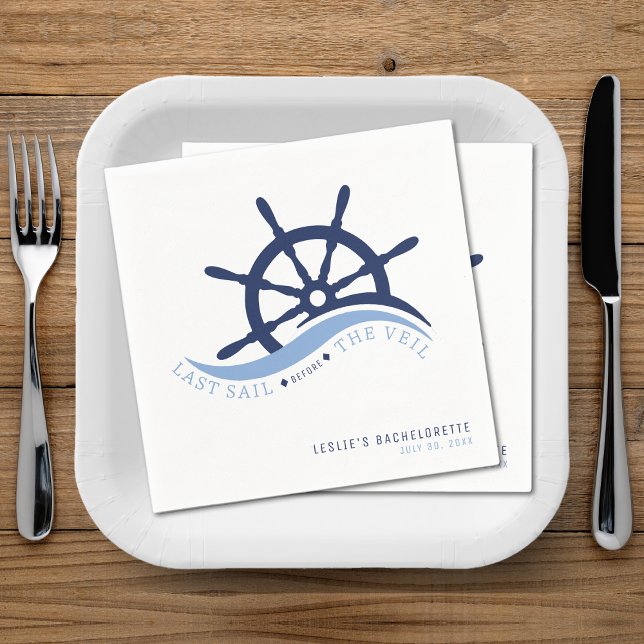 Letztes Segel vor dem Veil Helm Junggeselinnen-Abs Serviette (Last Sail Before the Veil Helm Bachelorette Party Napkins
)