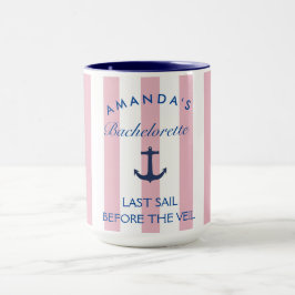 Letztes Segel vor der Veil-Bachelorette-Tasse Tasse