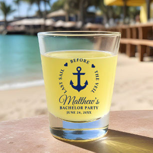 Letztes Segel vor Veil Bachelor Party Schnapsglas