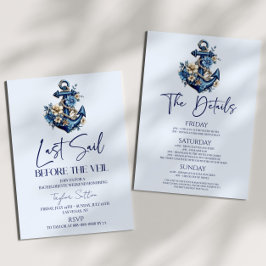 Letztes Segel vor Veil Bachelorette Wochenende Par Einladung