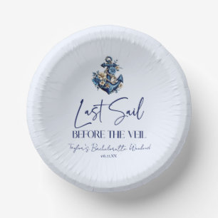 Letztes Segel vor Veil Bachelorette Wochenende Par Pappteller