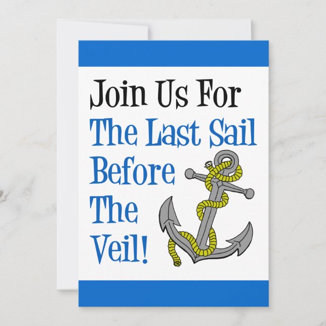 Letztes Segel vor Veil Cruise Einladung (Vorderseite)