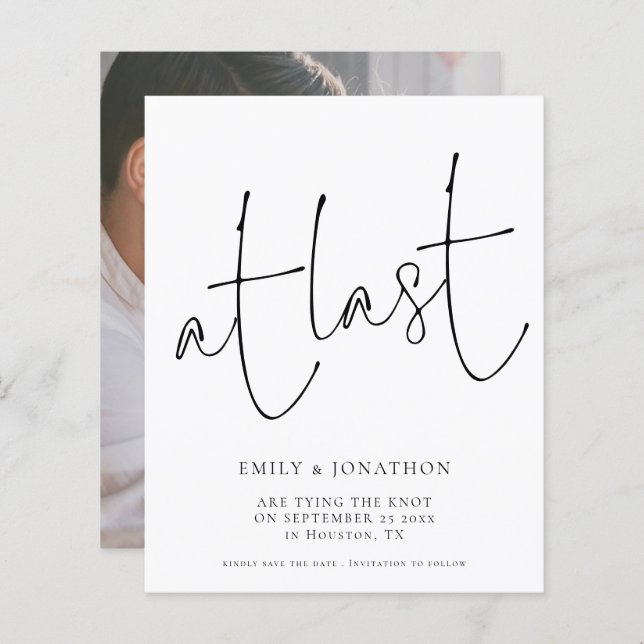 Letztes Skript-Foto Save the Date (Vorne/Hinten)