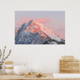 Letztes Sonnenlicht auf dem Berg Storžič, Slowenie Poster