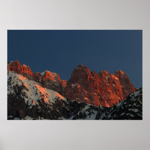 Letztes Sonnenlicht auf den Bergen Poster