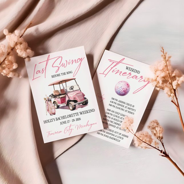 Letztes Swing, Golfspiel Bachelorette Wochenende P Einladung (Von Creator hochgeladen)