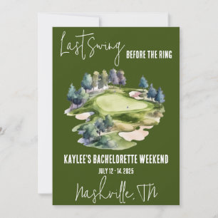 Letztes Swing, Golfspiel Bachelorette Wochenende P Einladung