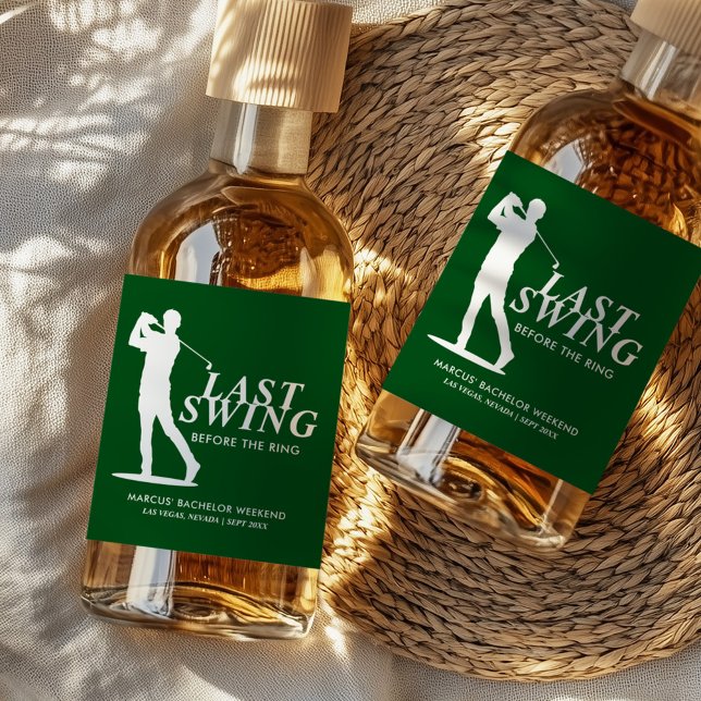 Letztes Swing vor dem Ring Golf Bachelor Alkoholflaschenetikett (Von Creator hochgeladen)