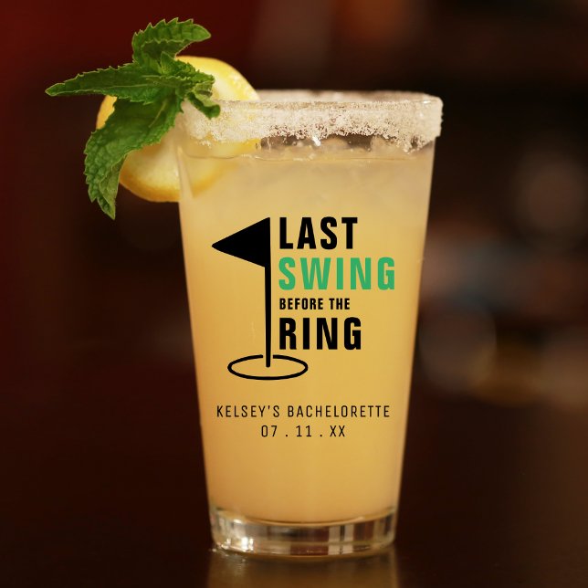 Letztes Swing vor dem Ring Golf Junggeselinnen-Abs Glas (Last Swing Before the Ring Golf Bachelorette Party Glass)