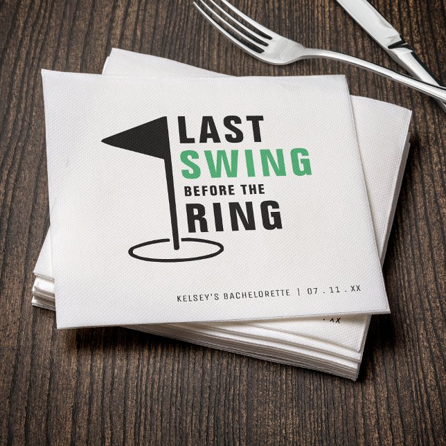 Letztes Swing vor dem Ring Golf Junggeselinnen-Abs Serviette (Last Swing Before the Ring Golf Bachelorette Party Napkins
)