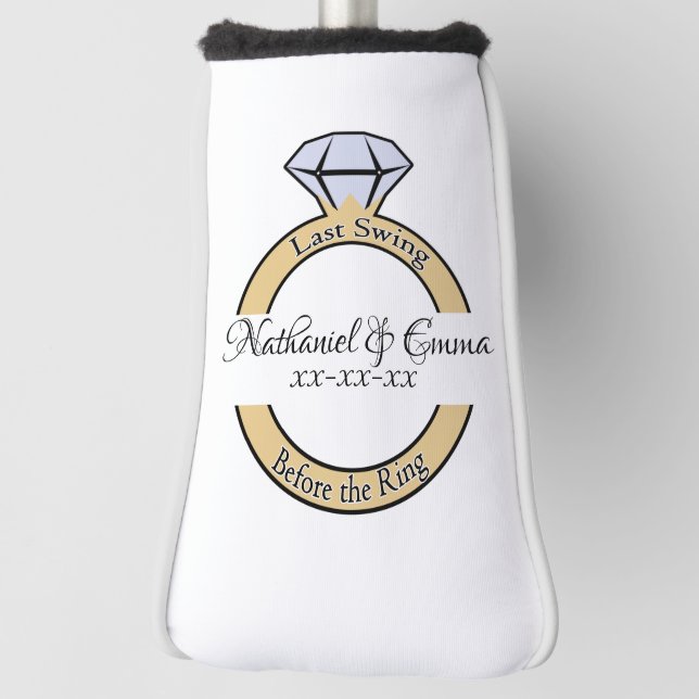 Letztes Swing vor dem Ring, Junggeselinnen-Abschie Golf Headcover (Rotieren 90)