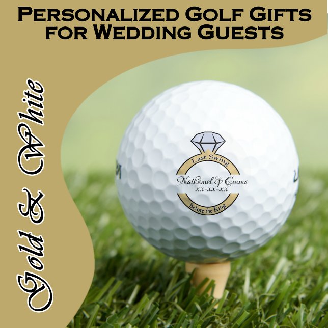 Letztes Swing vor dem Ring, Junggeselinnen-Abschie Golfball (Super fun personalized bridal party gifts for wedding weekend golf or a golfing bachelorette party)