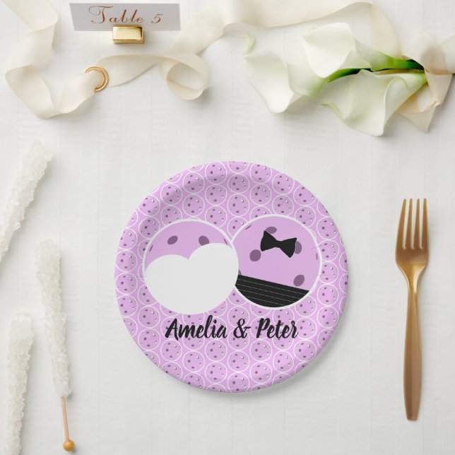 Letztes Swing vor der Ring-Hochzeit Pickleball Pappteller (Hochzeit)