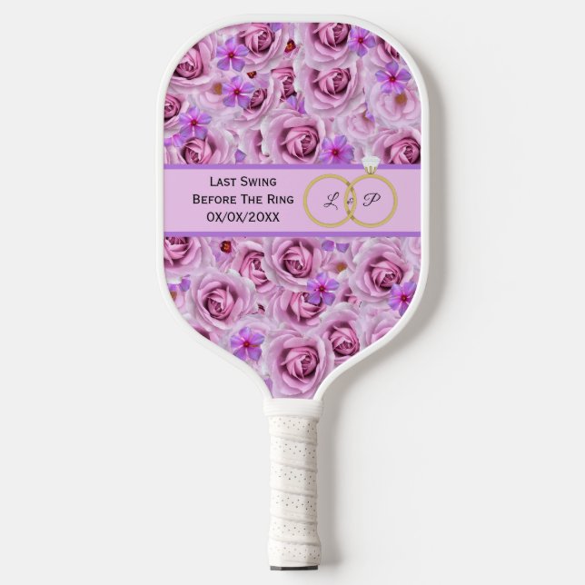 Letztes Swing vor der Ringhochzeit Lavender Lila Pickleball Schläger (Vorderseite)