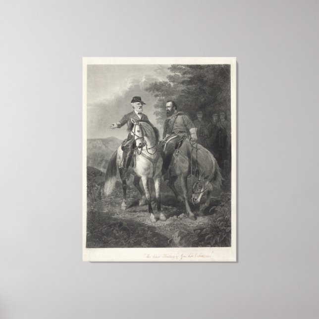 Letztes Treffen von Robert E. Lee & Stonewall Jack Leinwanddruck (Vorderseite)