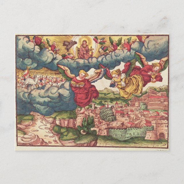 Letztes Urteil aus der Luther Bibel, c.1530 Postkarte (Vorderseite)
