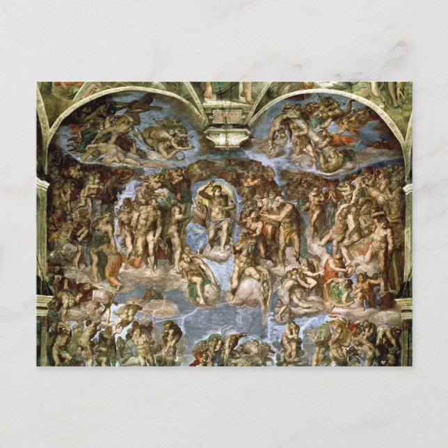 Letztes Urteil aus der Sixtinischen Kapelle, 1538- Postkarte (Vorderseite)