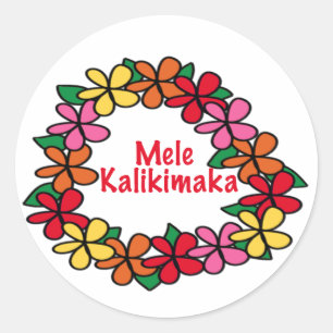 Leu-Hawaiianer-Weihnachten Runder Aufkleber