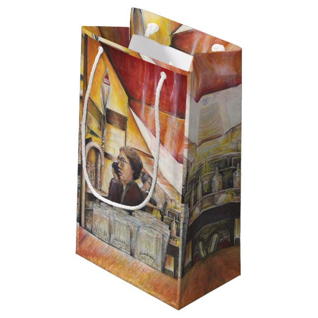 Leuchtäquivalent von leidenschaftlichen Emotionen Kleine Geschenktüte (Rückseite Schrägansicht)