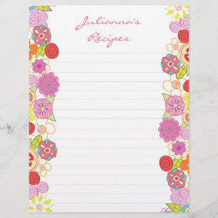 Leuchtblüten Rezept-Binder Beifügen Letter-Seiten