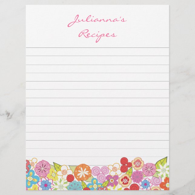 Leuchtblüten Rezept-Binder Beifügen Letter-Seiten (Vorderseite)