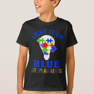 Leuchte es Blau Autismus-Bewusstsein Autistisches T-Shirt