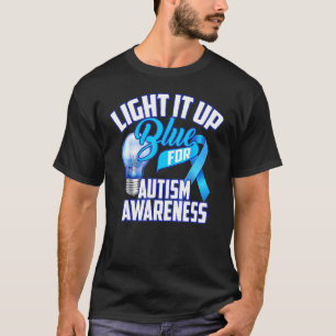 Leuchte es Blau Autismus-Bewusstsein Puzzle-Teil R T-Shirt