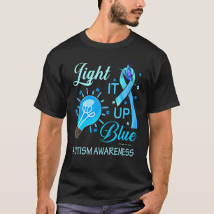 Leuchte es Blau Autismus-Bewusstsein Puzzle Teil R T-Shirt