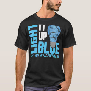 Leuchte es Blau Autismus-Bewusstsein Puzzle Teil R T-Shirt