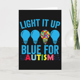 Leuchte es Blau Autismus-Bewusstseinsmonat 1  Karte