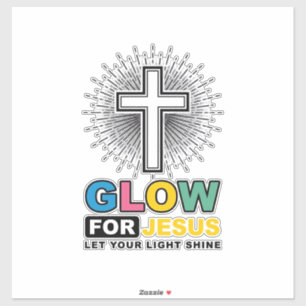 Leuchte für Jesus Christliches Kreuz Licht-Shirt-D Aufkleber