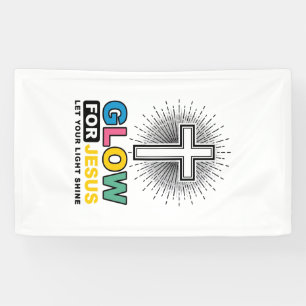 Leuchte für Jesus Christliches Kreuz Licht-Shirt-D Banner